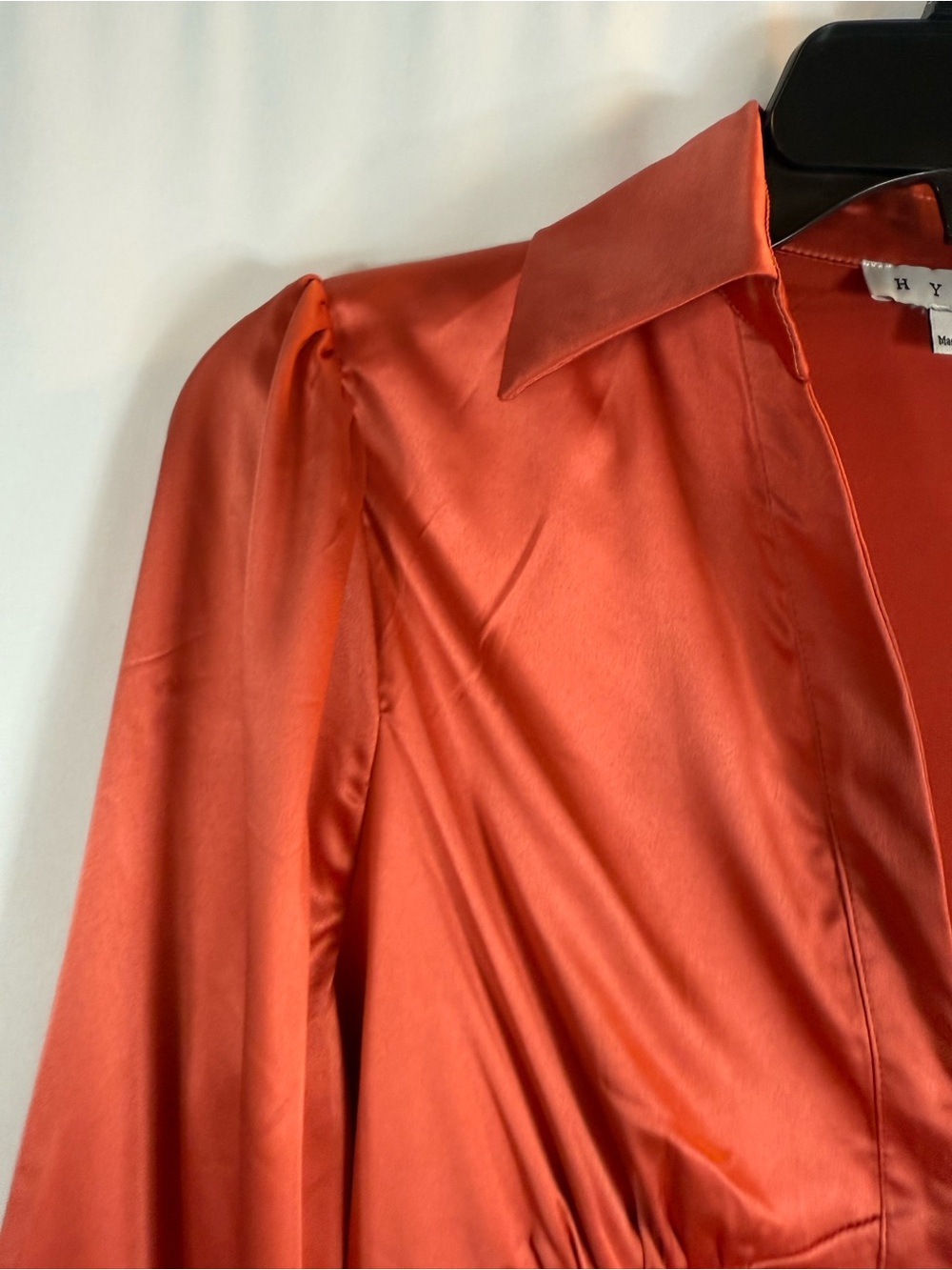 HYFVE Coral Satin Cropped Corset Blouse. Size:S - Picture 7 of 13